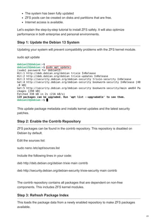 How to Install ZFS on Debian 13. pdf | PDF
