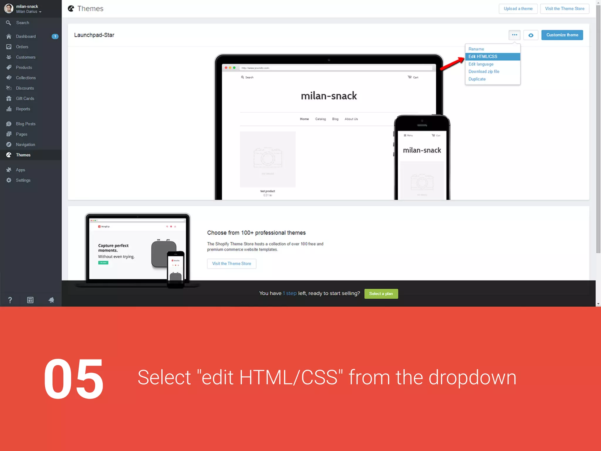 05 Select"editHTML/CSS"fromthedropdown
 