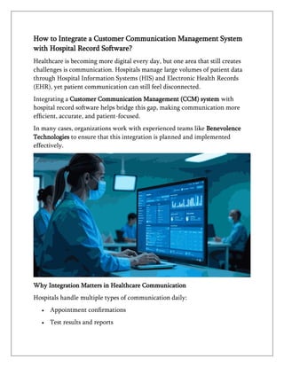 Ccm Report Integrating Customer Communication Management with Hospital Record ...