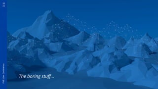 20
22
FME
User
Conference
The boring stuﬀ…
 