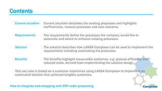 How to integrate web shopping with ERP order processing using LANSA Composer