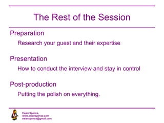 By building up practical experience and asking for feedback (listeners, guests, mentors) 