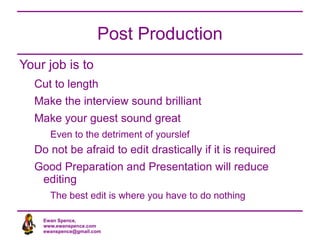 Your guest's personal background 