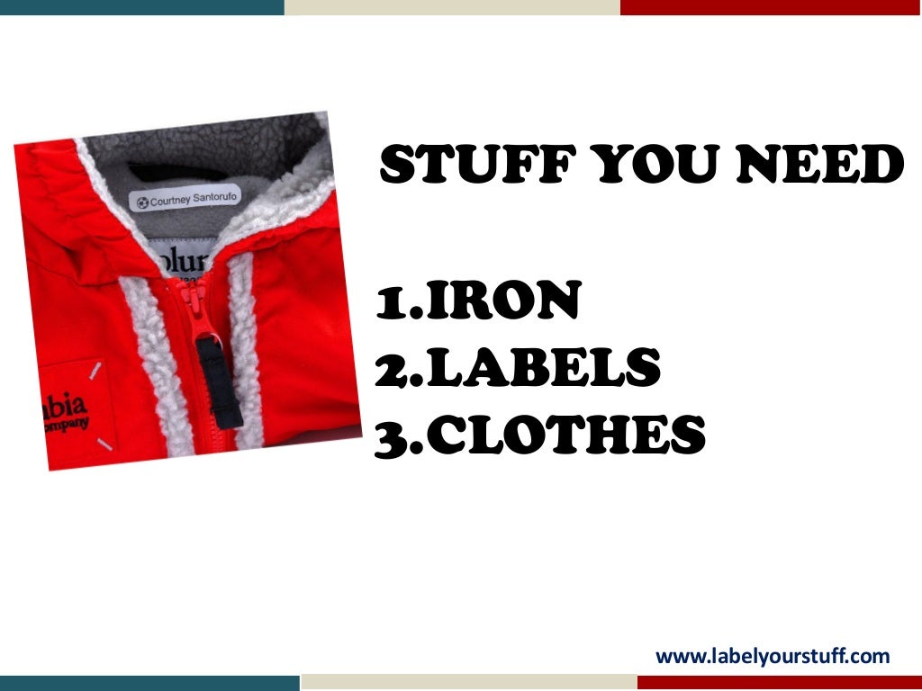 Iron on and stick on labels