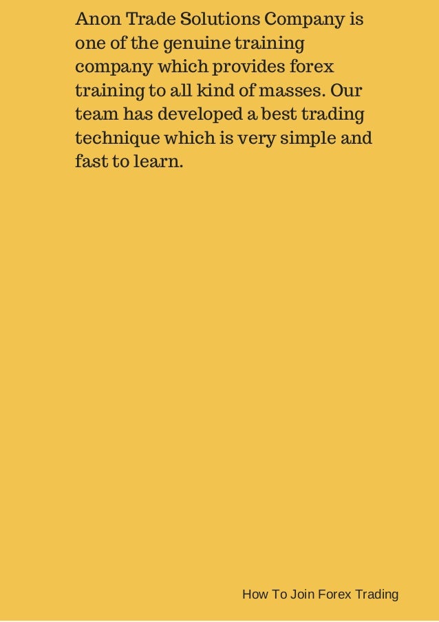 How to join forex trading