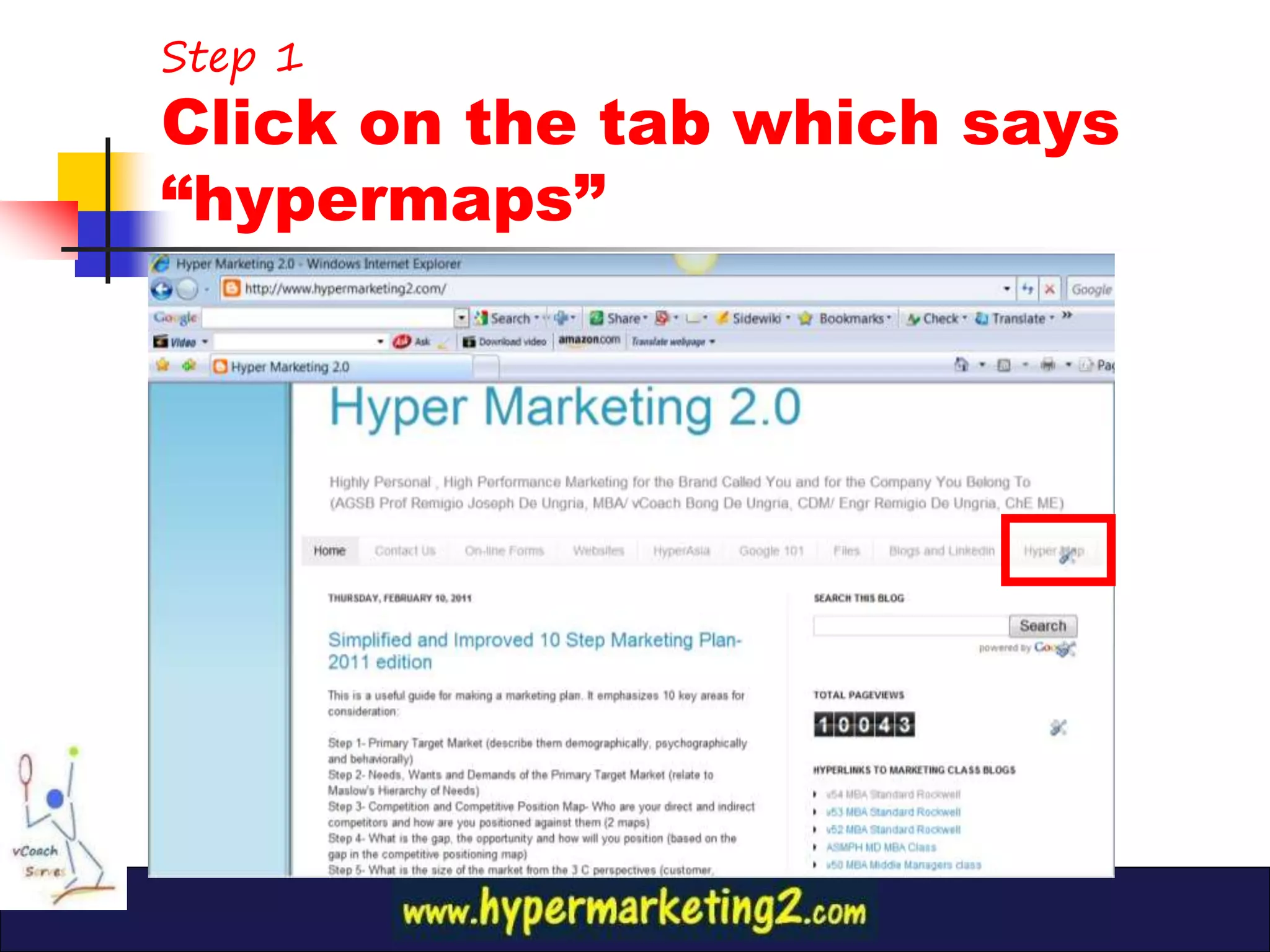 Step 1
Click on the tab which says
“hypermaps”
 