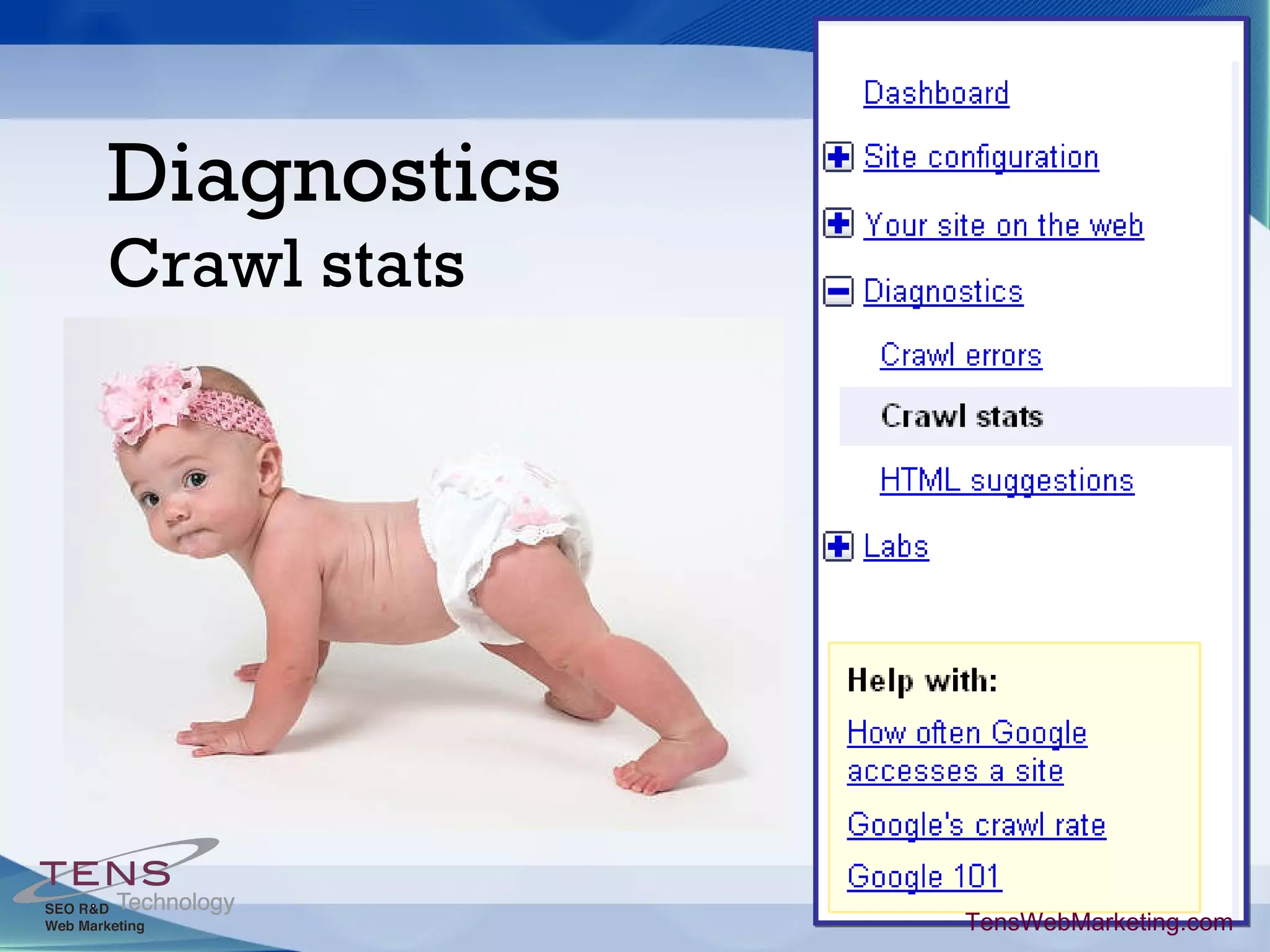 Diagnostics Crawl stats TensWebMarketing.com