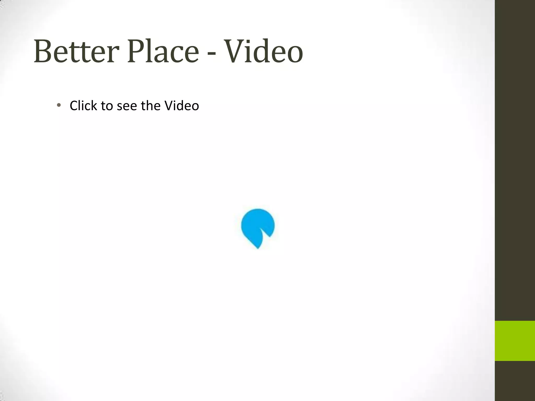Better Place - Video
 • Click to see the Video
 