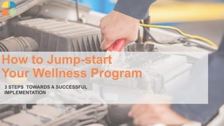 How to Jump-start
Your Wellness Program
3 STEPS TOWARDS A SUCCESSFUL
IMPLEMENTATION
 