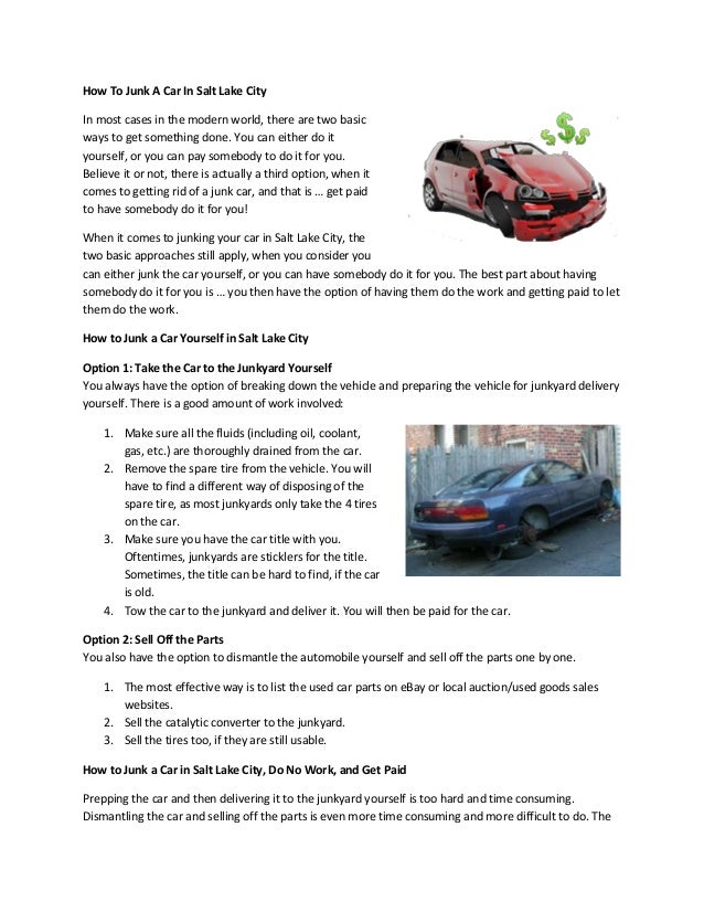 How to Junk a Car in Salt Lake City