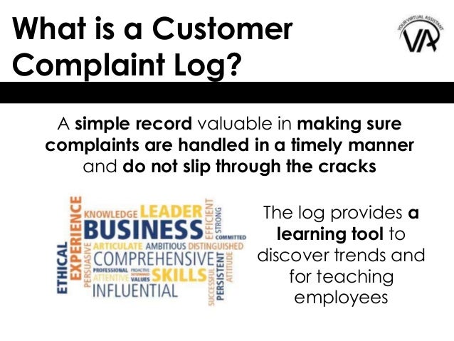 customer complaint log template
