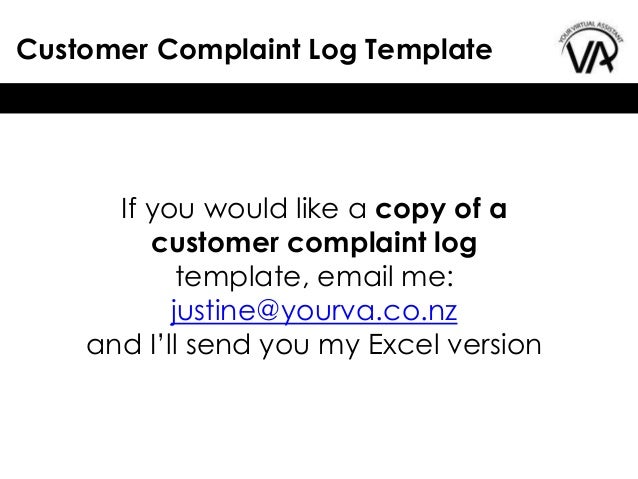 customer complaint log template