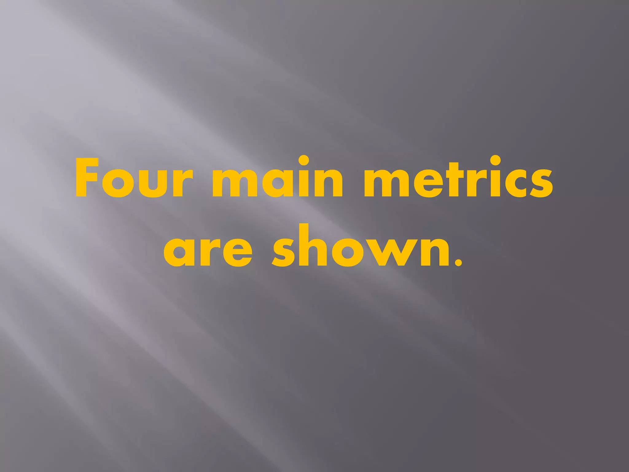 Four main metrics
are shown.
 