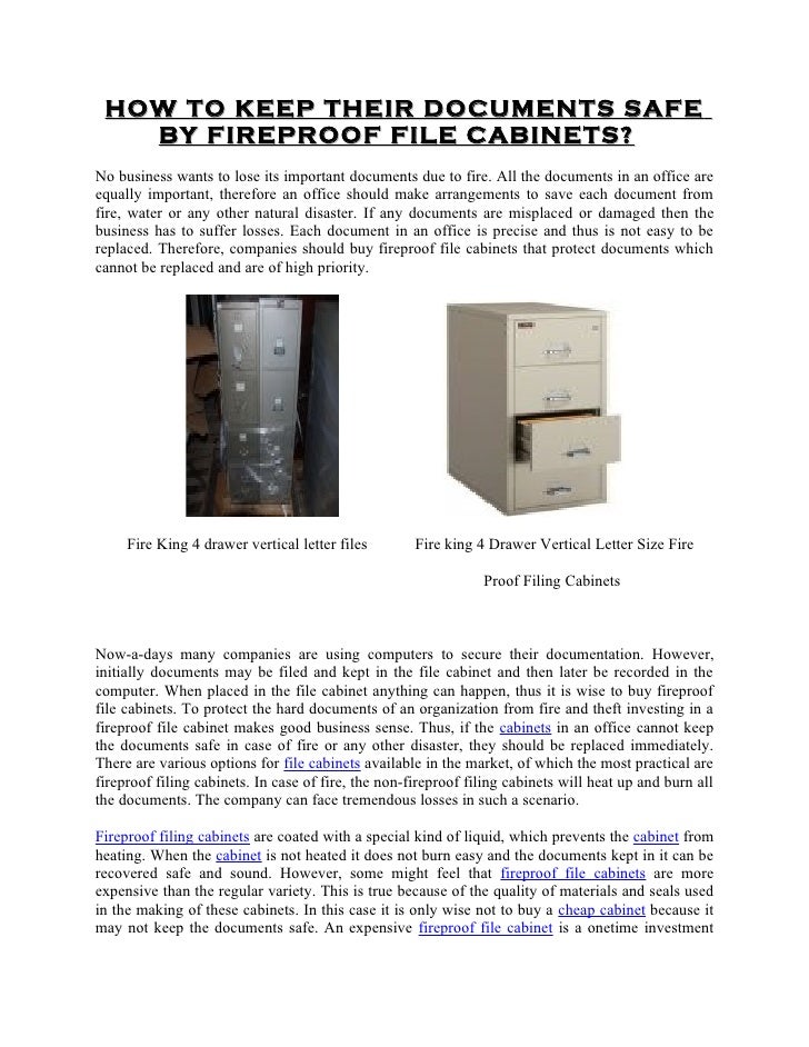 How To Keep Their Documents Safe By Fireproof File