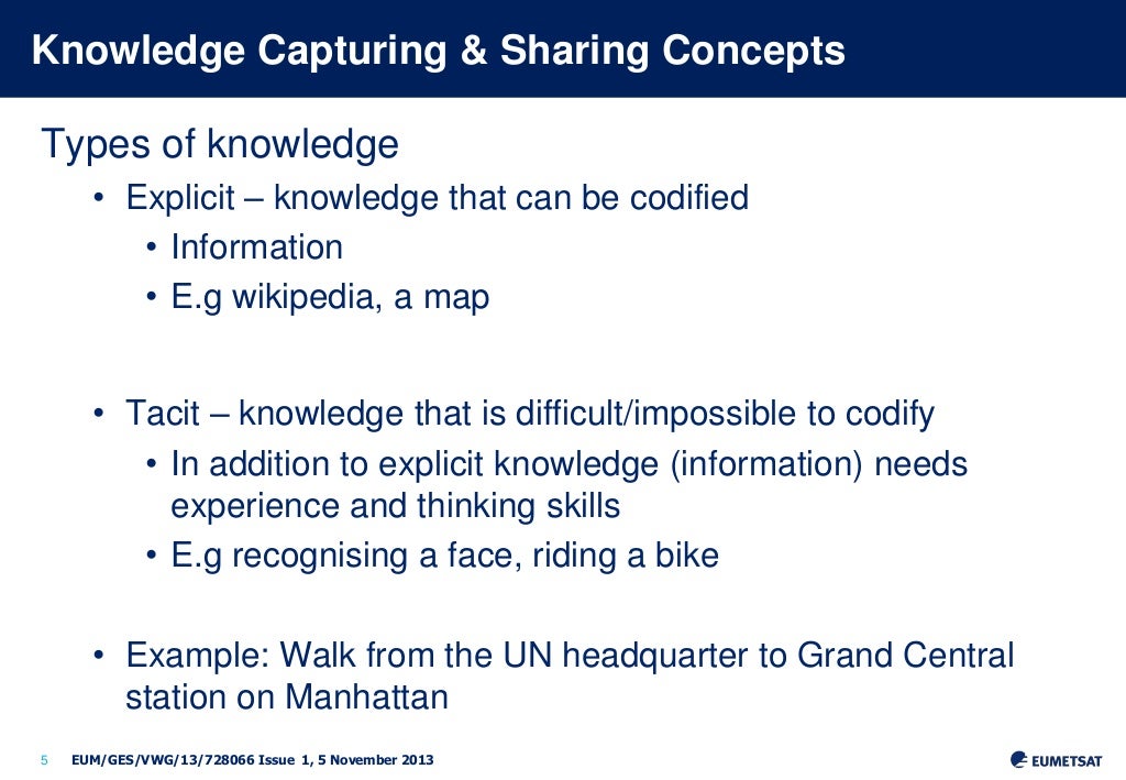 Knowledge Capturing & Sharing Concepts