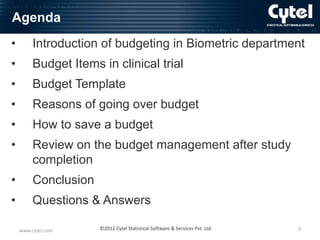 How to keep the project on budget in the clinical trial study | PDF