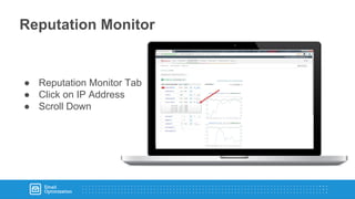 Reputation Monitor
● Reputation Monitor Tab
● Click on IP Address
● Scroll Down
 