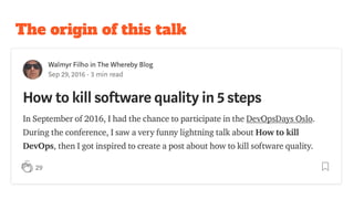 The origin of this talk
 