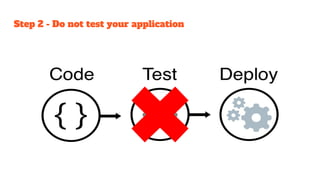 Step 2 - Do not test your application
 