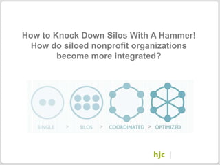 How to Knock Down Silos With A Hammer!
        How do siloed nonprofit organizations
              become more integrated?




. Page 1
 