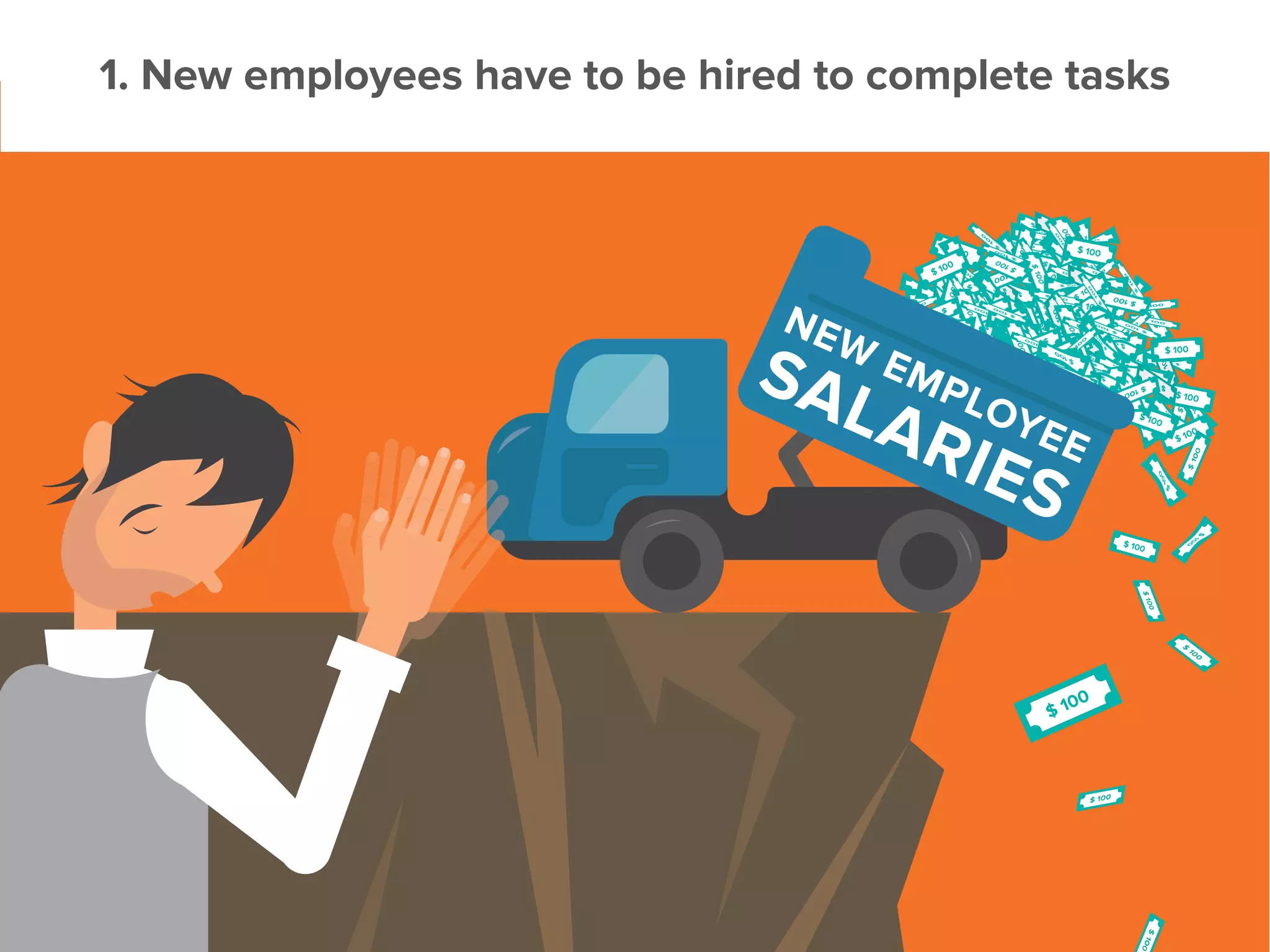1. New employees have to be hired to complete tasks
 