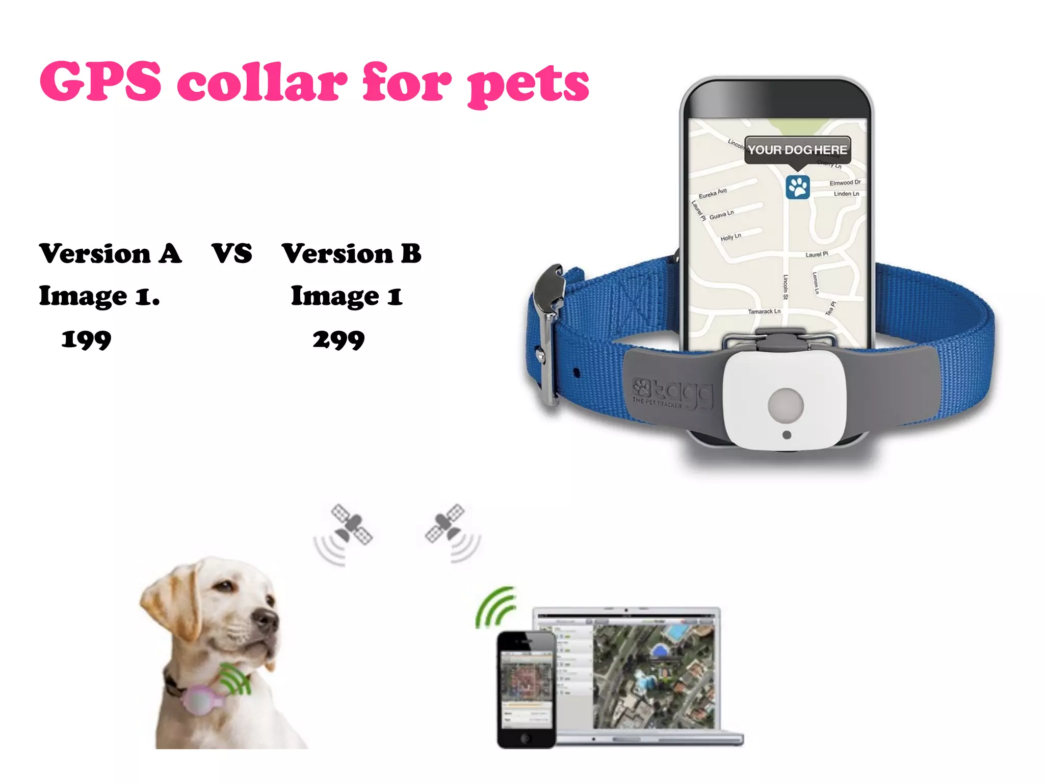 GPS collar for pets
Version A VS Version B
Image 1. Image 1
199 299
 