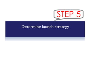 BUILDING A COMPREHENSIVE SOCIAL STRATEGY Determine launch strategy STEP 5 