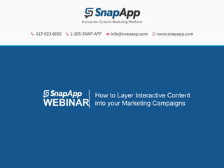 How to Layer Interactive Content 
into your Marketing Campaigns
WEBINAR
 
