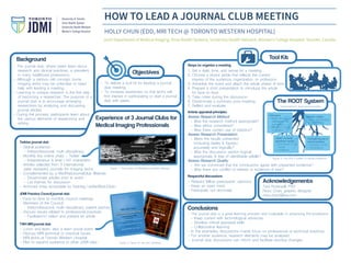 How to lead a journal club meeting
