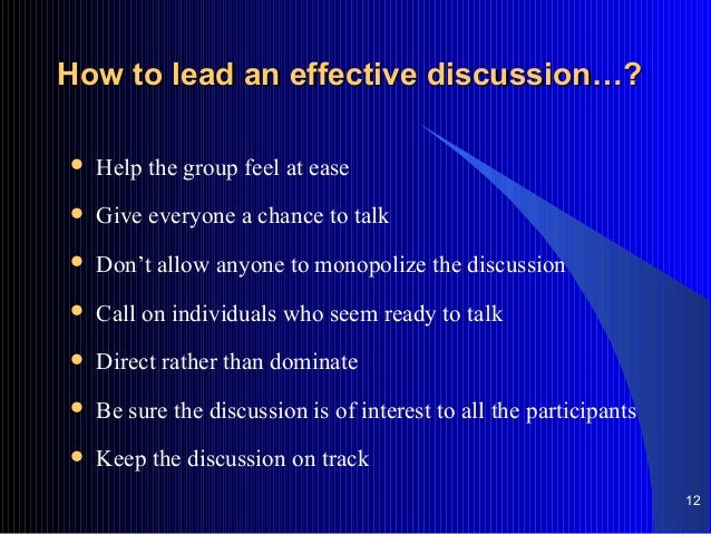 How To Lead An Effective Discussion - 