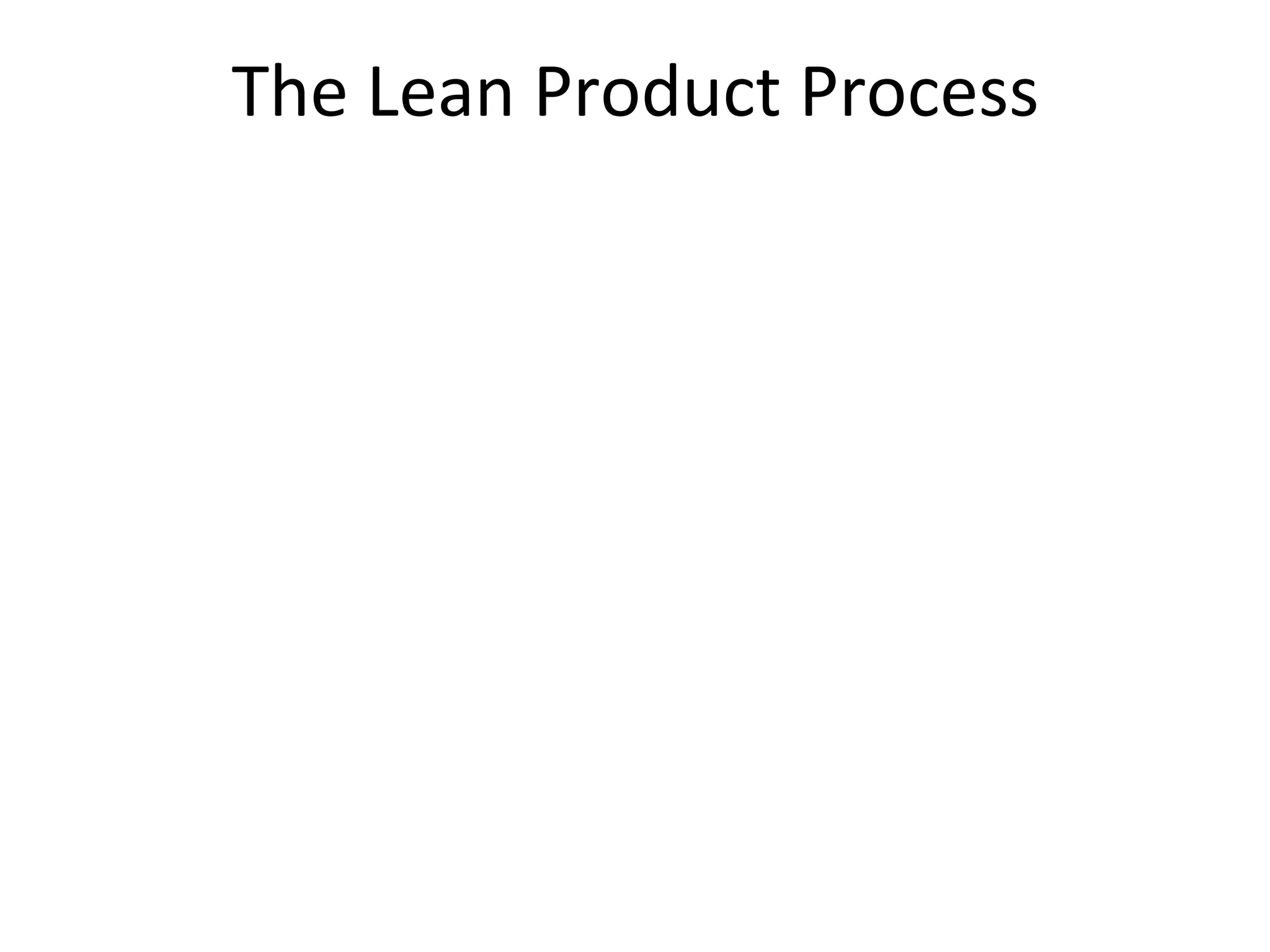 The	Lean	Product	Process	
 