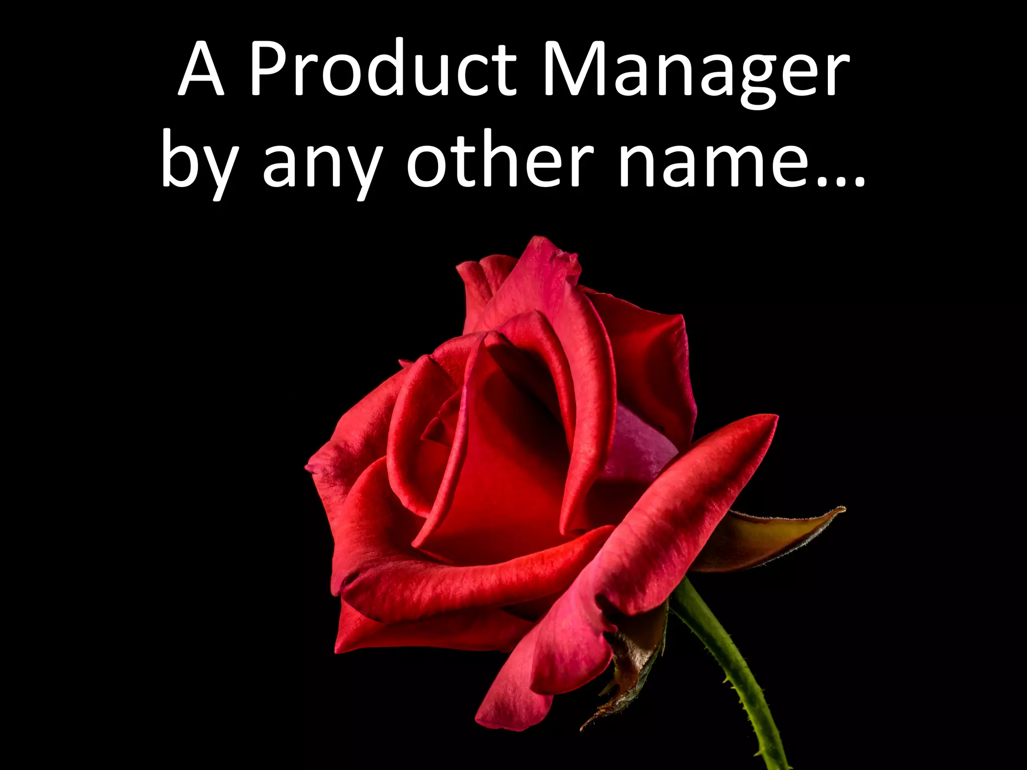A	Product	Manager	
by	any	other	name…	
 