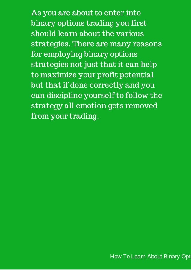 Binary option learning