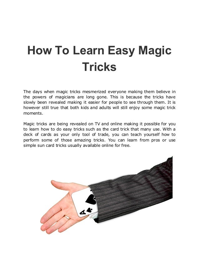 How to learn easy magic tricks