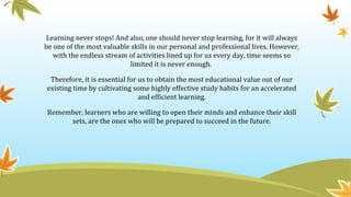 How to learn effectively | PPT