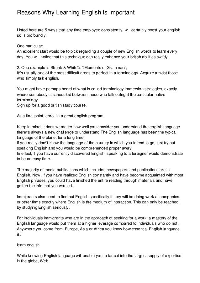 How To Write An Essay Proposal Persuasive Essay Sample High School also Business Essay Writing Service Essay Why It Is Important To Learn English Personal Essay Thesis Statement