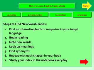 How to learn english using media