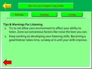 How to learn english using media | PPTX