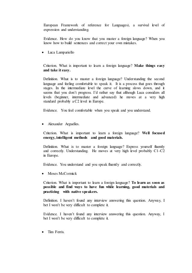 A process essay on learning a foreign language