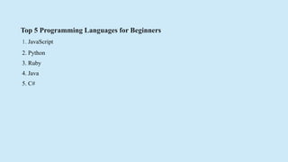 How to learn programming for begineers! | PPT