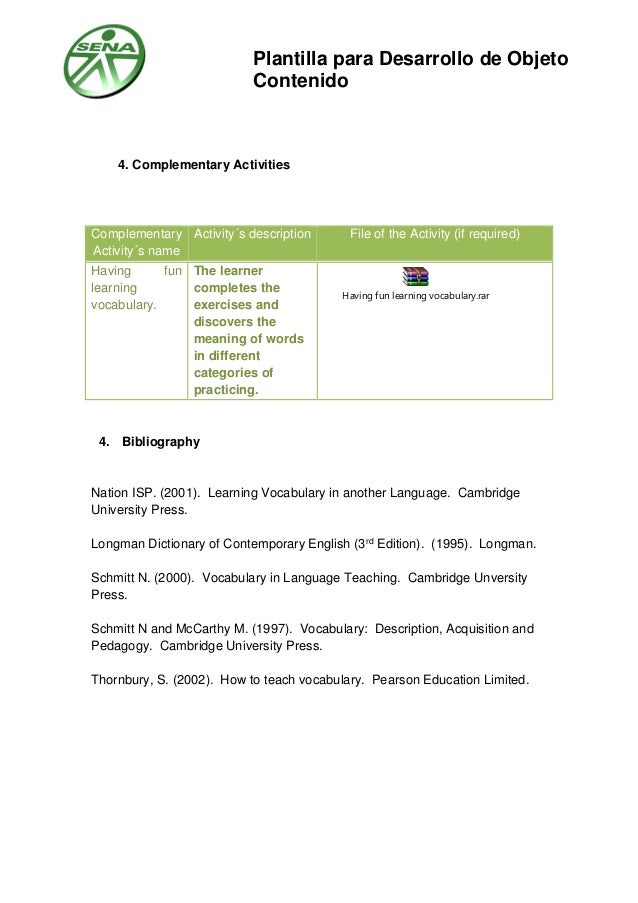 how to learn vocabulary in english plantilla in english