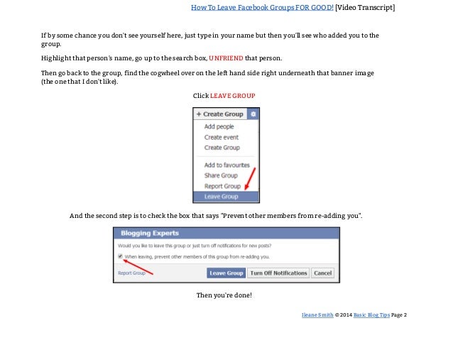How to Leave Facebook Groups FOR GOOD! [Video transcript]