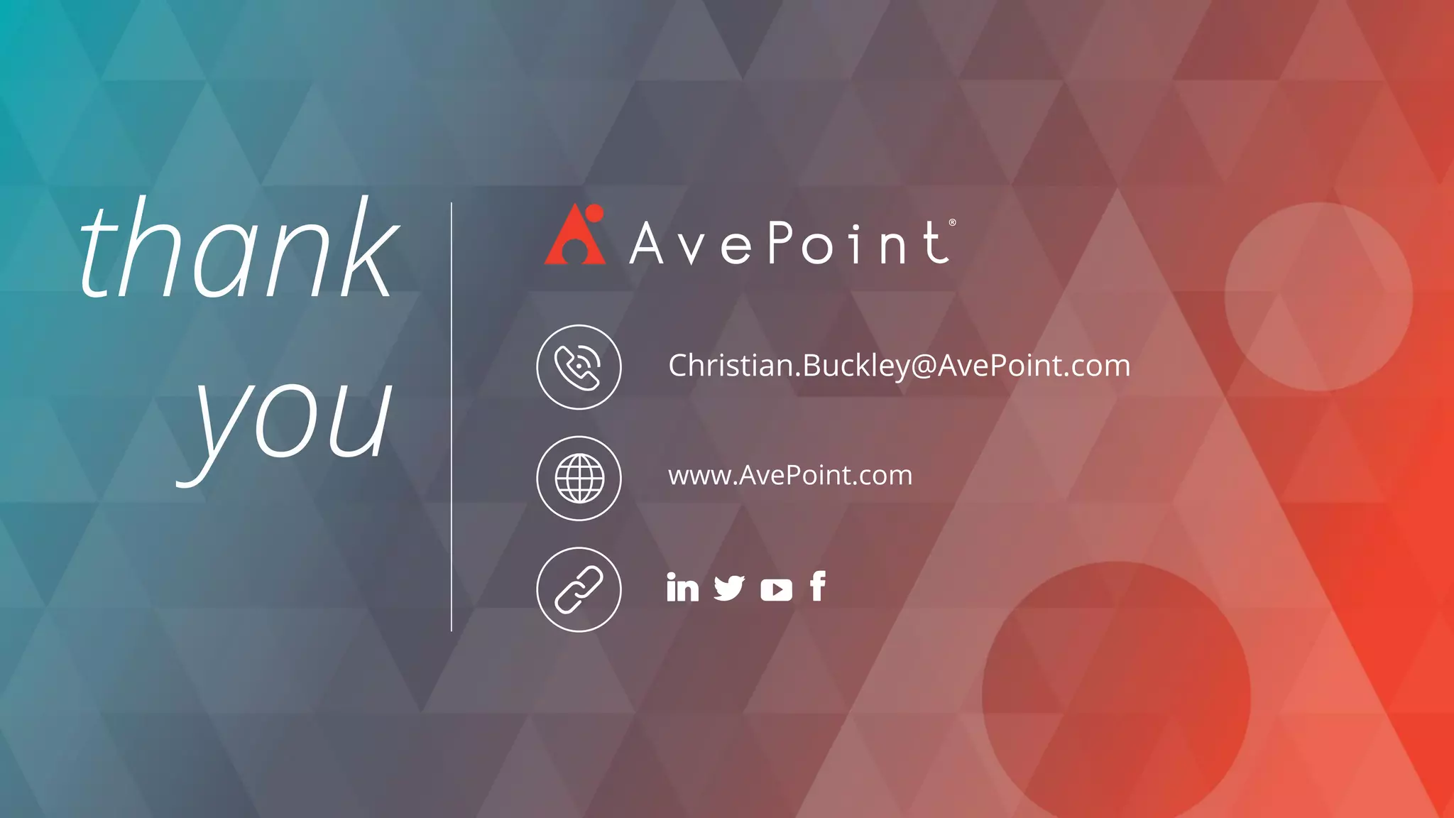 www.AvePoint.com
Christian.Buckley@AvePoint.com
 