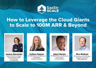 How to leverage the cloud giants to scale to 100 million arr and beyond with snowflake, crowd strike, sumo logic, and sapphire ventures