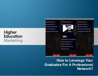 How to Leverage Your Graduates For A
Professional Network?

How to Leverage Your
Graduates For A Professional
Network?
Slide 1

 
