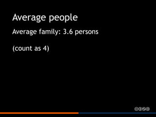 Average people
Average family: 3.6 persons
(count as 4)
 