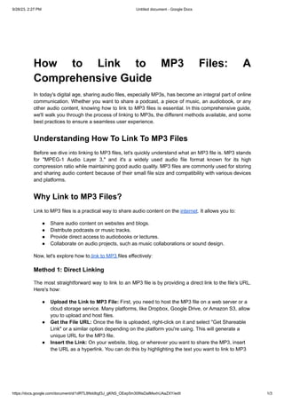 How to Link to MP3 Files-A Comprehensive Guide