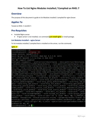 How To List Nginx Modules Installed / Complied on CentOS 7 | PDF