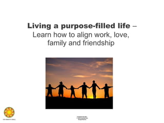Living a purpose-filled life  – Learn how to align work, love,  family and friendship  Confidential Information  ©  2008 The Identity Circle. All rights Reserved 