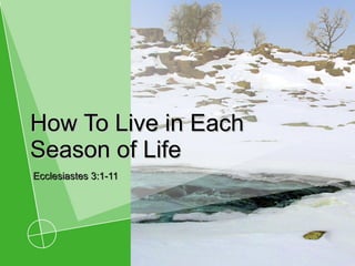 How To Live in Each Season of Life Ecclesiastes 3:1-11 